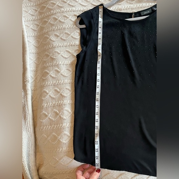 APT. 9 Black Polyester Blouse Rhinestone Detail Women’s size Medium - Picture 10 of 11